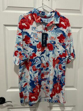 Walter Hagen Performance 11 Men's Polo Floral Size Extra Large NWT